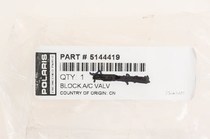 New OEM Polaris 5144419, 329-500, ZX34721 A/C Valve Block NOS