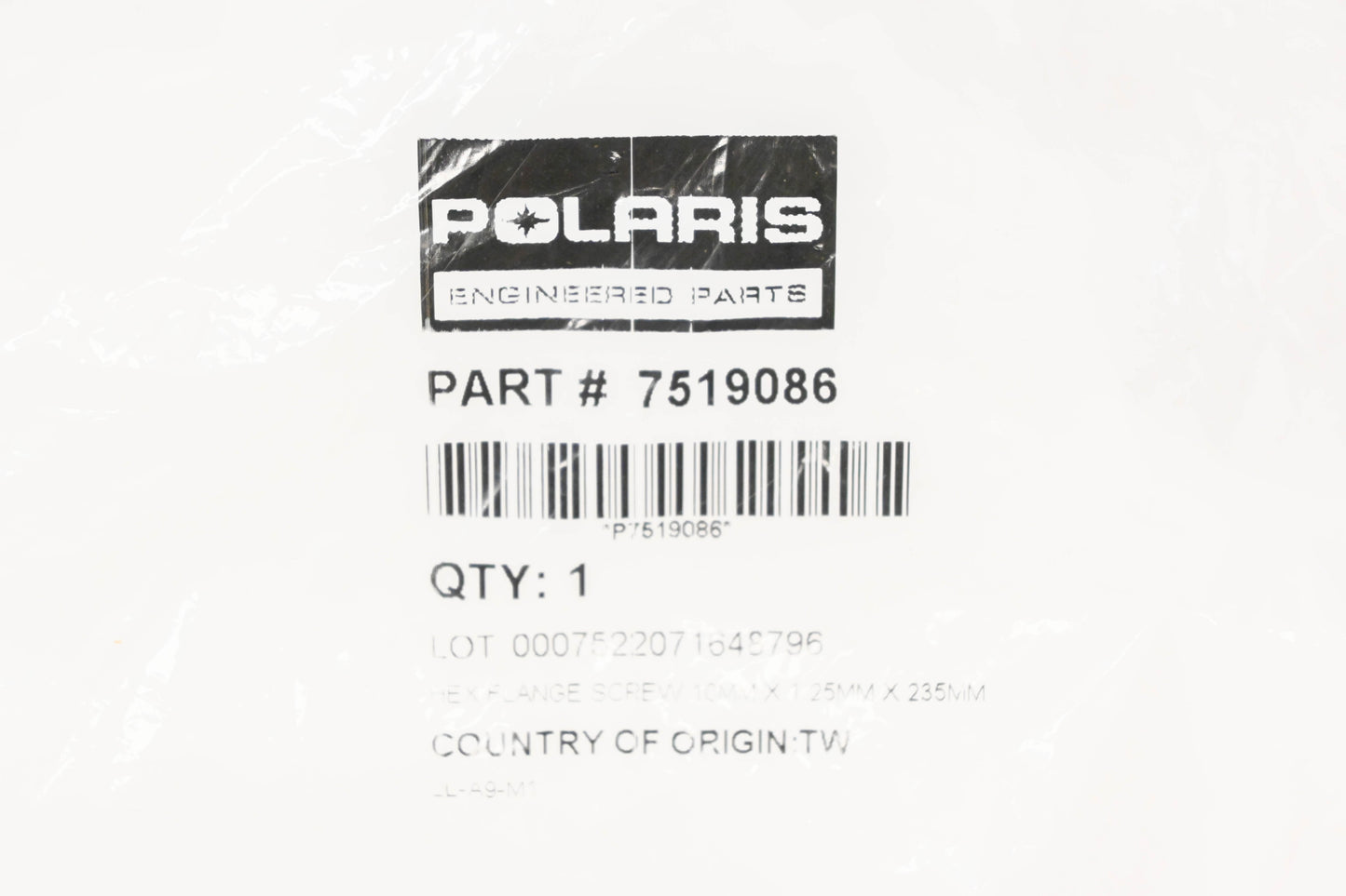 New OEM Polaris 7519086 Rear Upper Control A-Arm Hex Flange Screw NOS