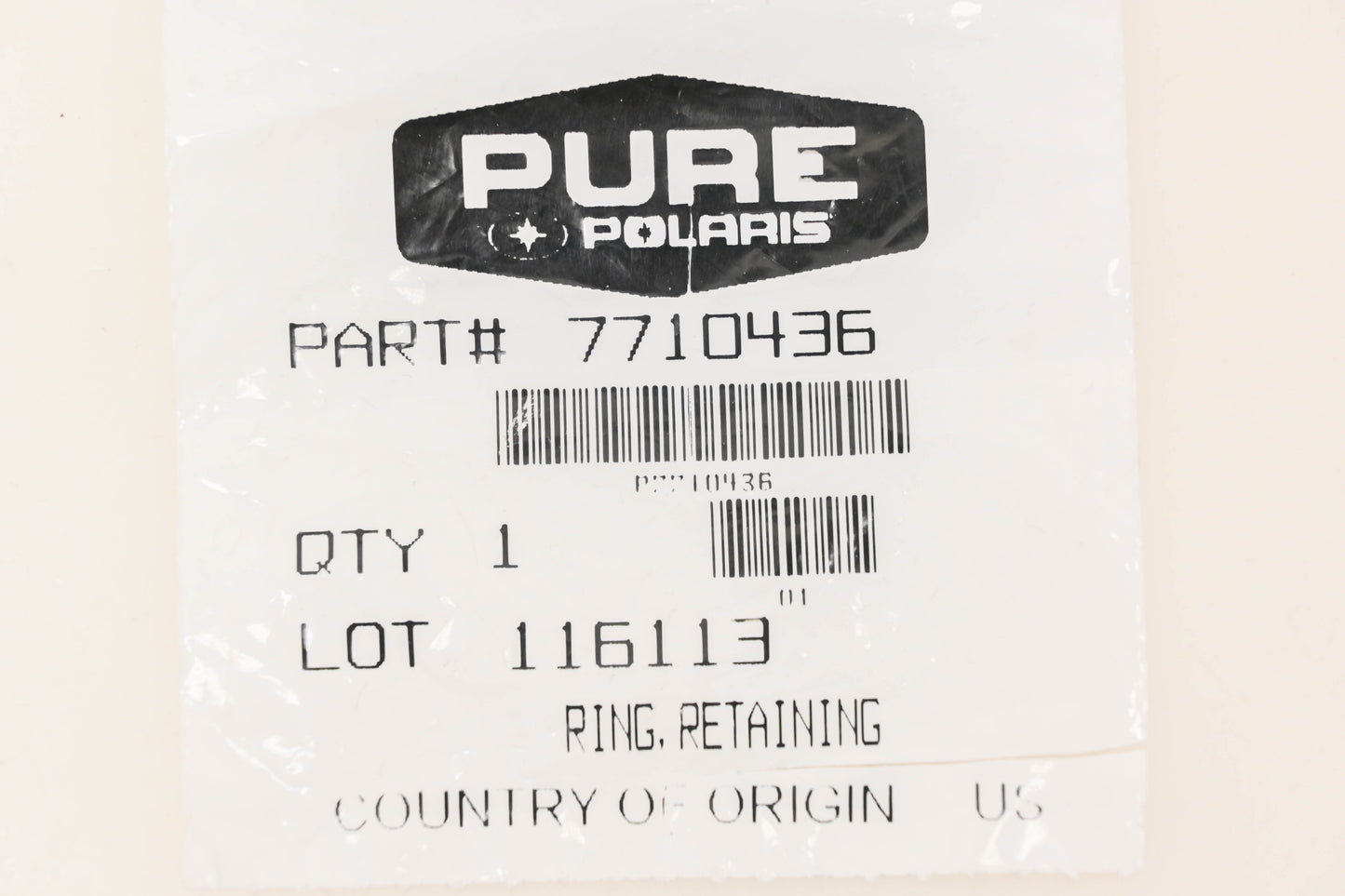 New OEM Polaris 7710436 Retaining Rings Qty 2 NOS