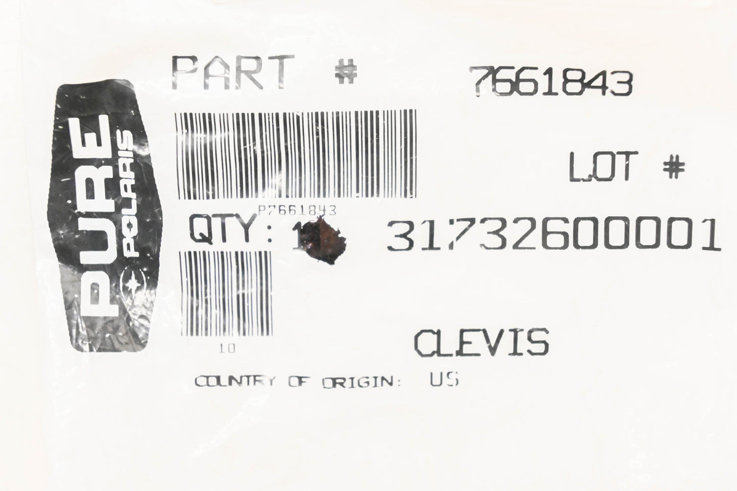 New OEM Polaris 7661843 Clevis Pins Qty 2 NOS