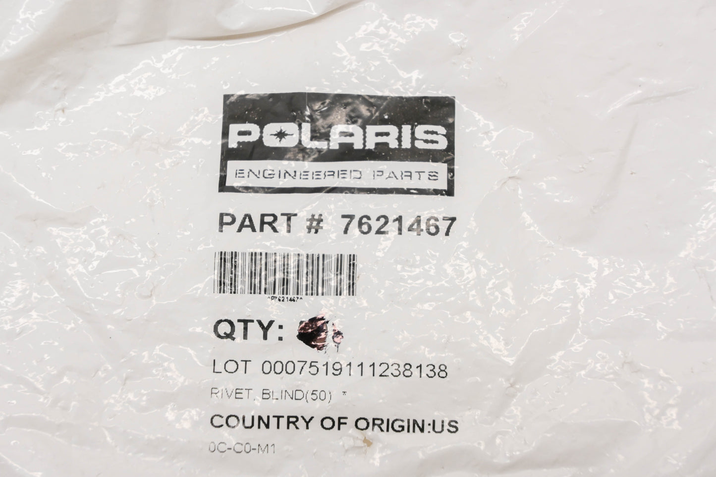 New OEM Polaris 7621467 Blind Rivets Qty 6 NOS
