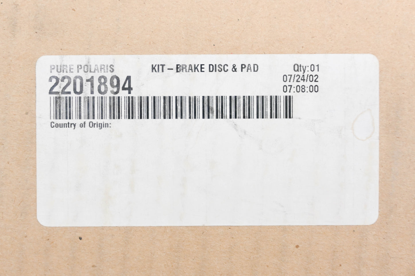 New OEM Polaris 2201894 Brake Disc & Pad Kit NOS