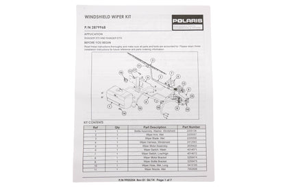 New OEM Polaris 2879968 Ranger 570, ETX Windshield Wiper Kit NOS