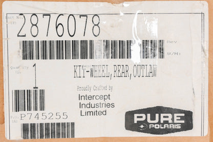 New OEM Polaris 2876078, 6061 DWT Outlaw Rear Wheel Kit NOS