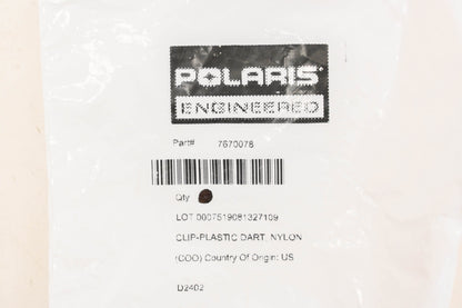 New OEM Polaris 7670078 Black Plastic Dart Clips Qty 2 NOS
