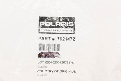 New OEM Polaris 7621472 Rivets Qty 3 NOS
