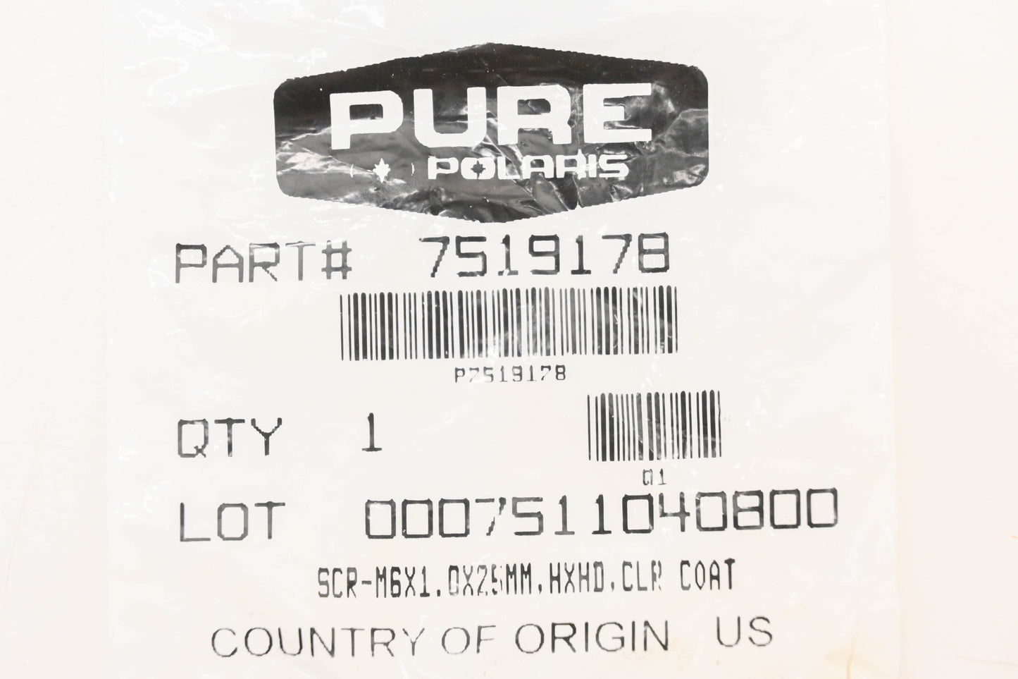 New OEM Polaris 7519178 Hex Flange Screw NOS
