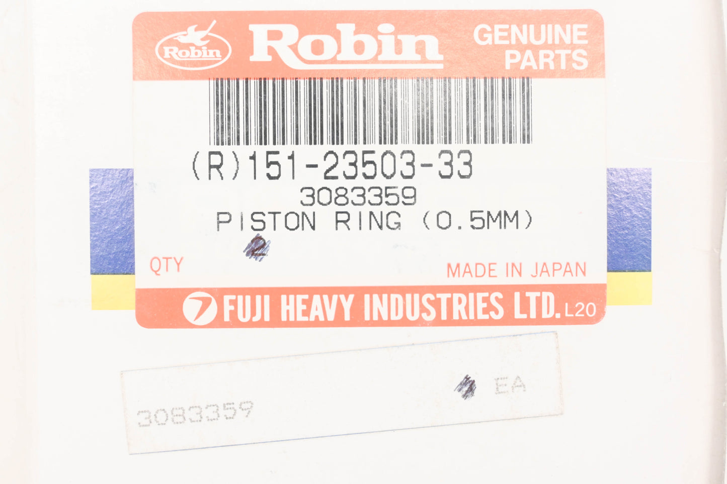 New OEM Polaris 3083359, 151-23503-33 Robin Piston Ring .5mm NOS