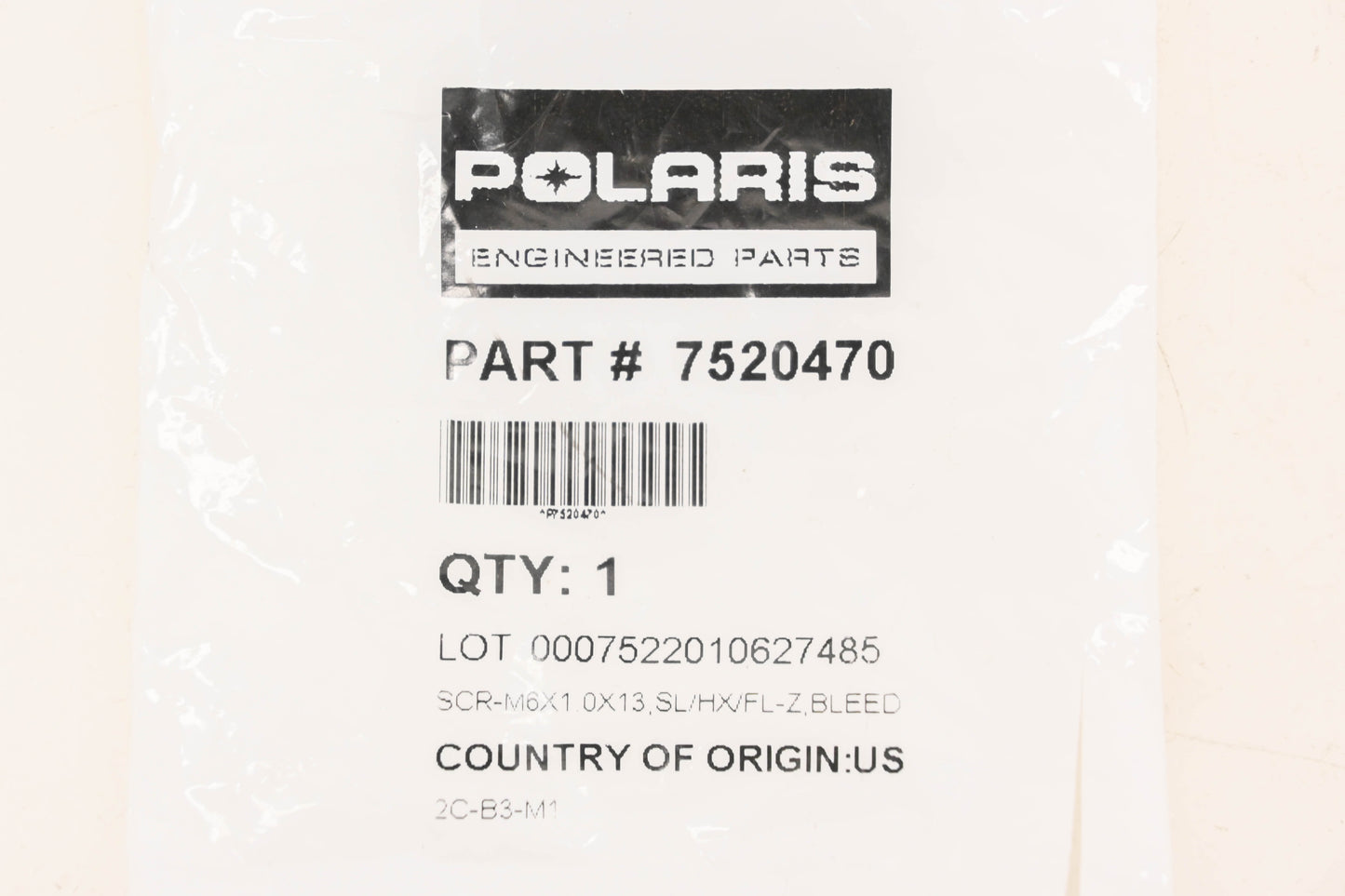 New OEM Polaris 7520470 Hex Flange Bleed Screw NOS