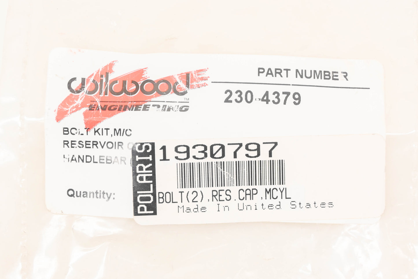 New OEM Polaris 1930797 Wilwood Reservoir Cap Bolts Qty 2 NOS