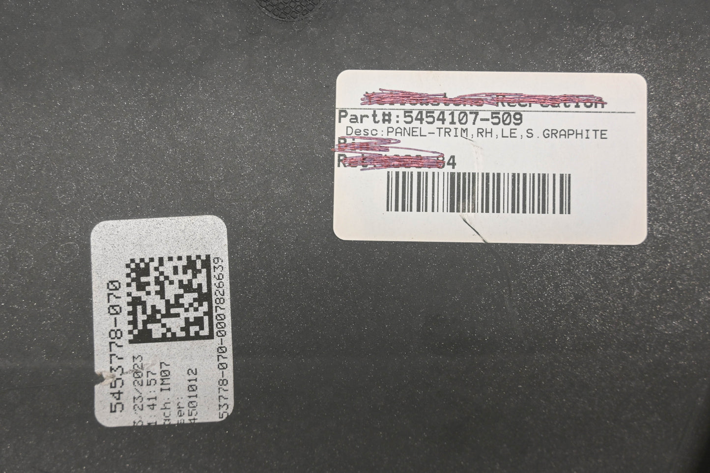 New OEM Polaris 5454107-509, 5453778 Graphite Right Trim Panel NOS