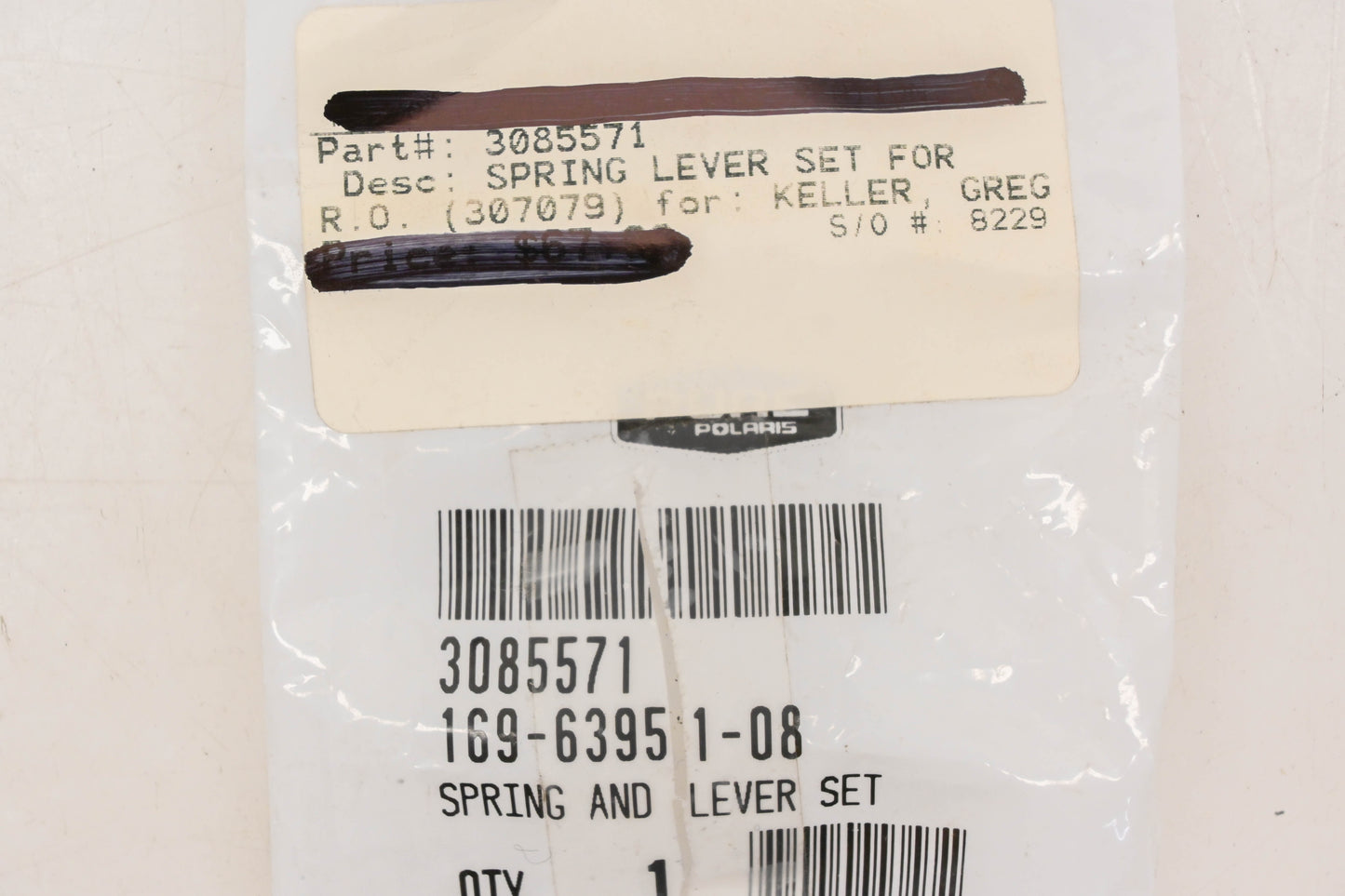 New OEM Polaris 3085571 Spring & Lever Kit NOS