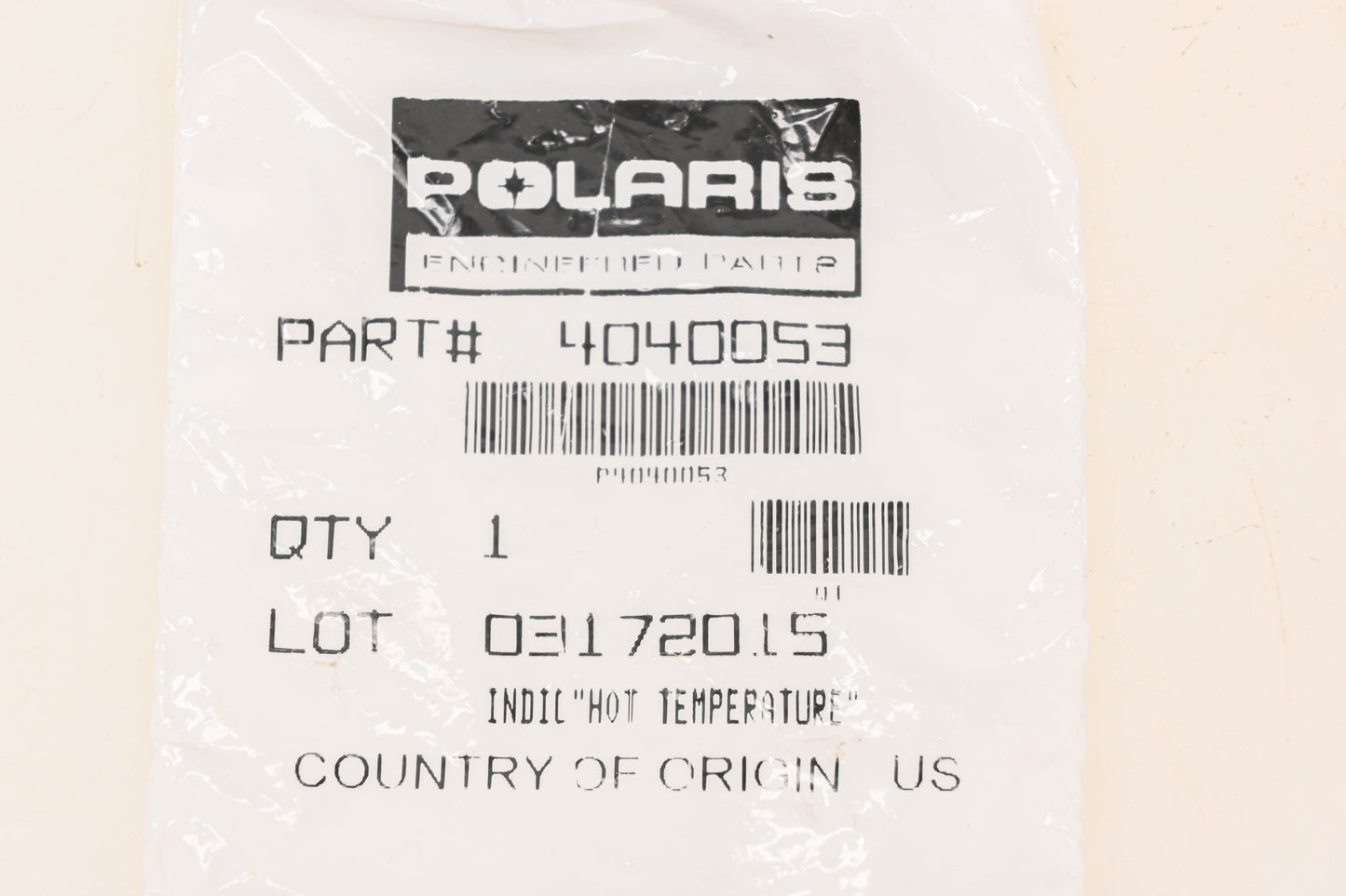 New OEM Polaris 4040053 Hot Temperature Indicator Light NOS