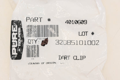 New OEM Polaris 4010609 Black Dart Clips Qty 2 NOS
