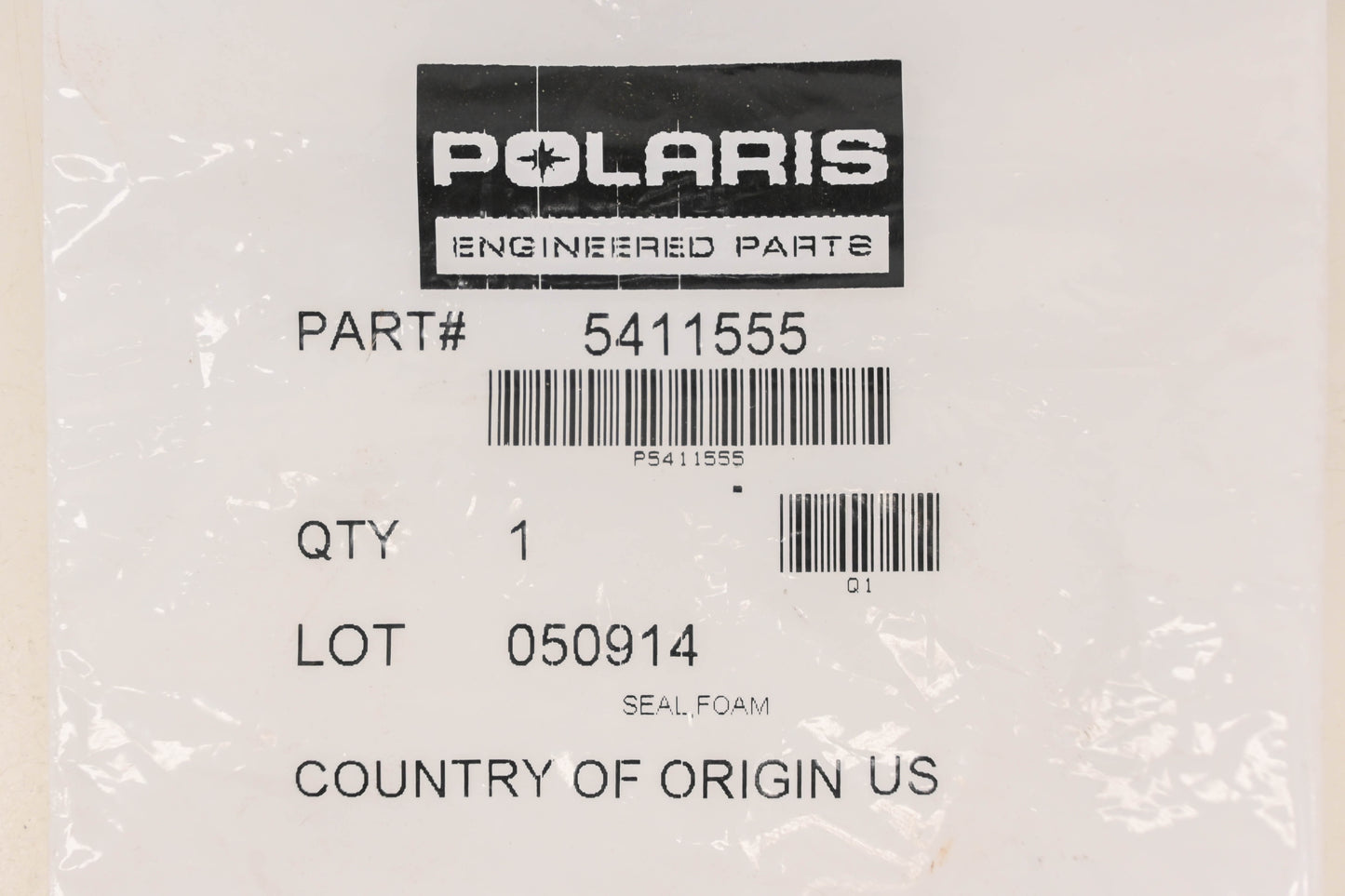 New OEM Polaris 5411555 Foam Seal NOS