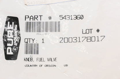 New OEM Polaris 5431360 Fuel Valve Knob NOS