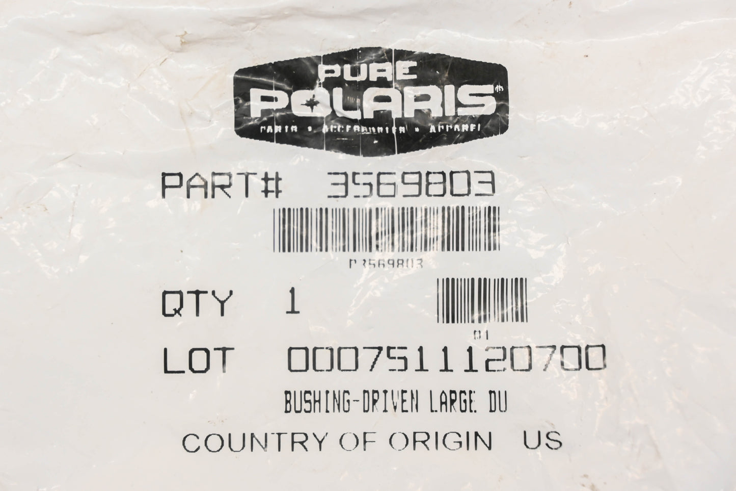 New OEM Polaris 3569803 Secondary Driven Large Bushing NOS