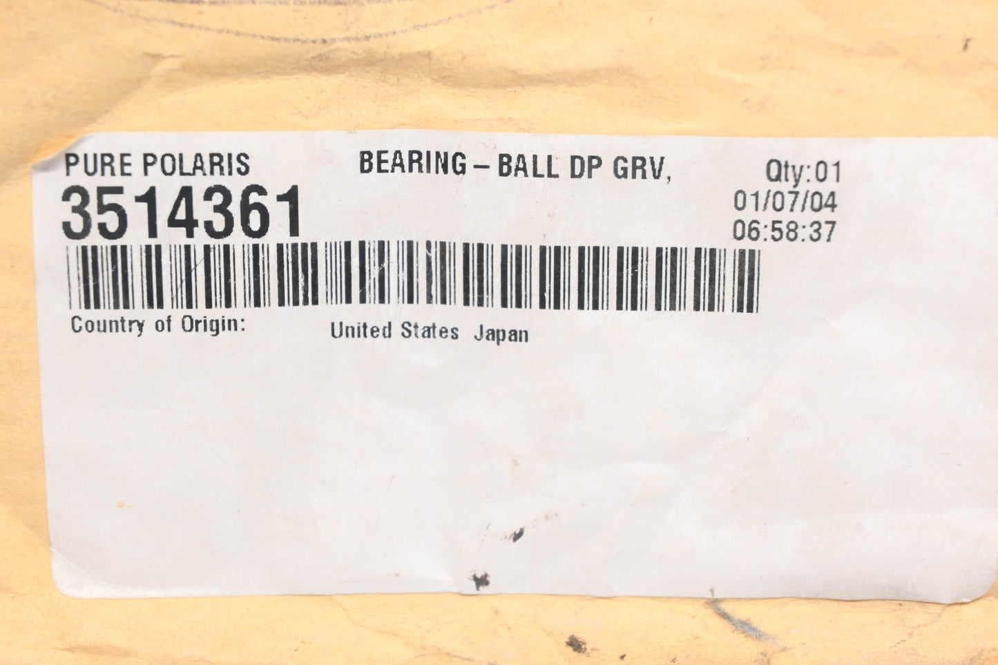 New OEM Polaris 3514361 NTN Deep Groove Ball Bearing NOS