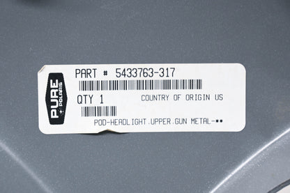 New OEM Polaris 5433763-317 Gun Metal Upper Headlight Pod NOS