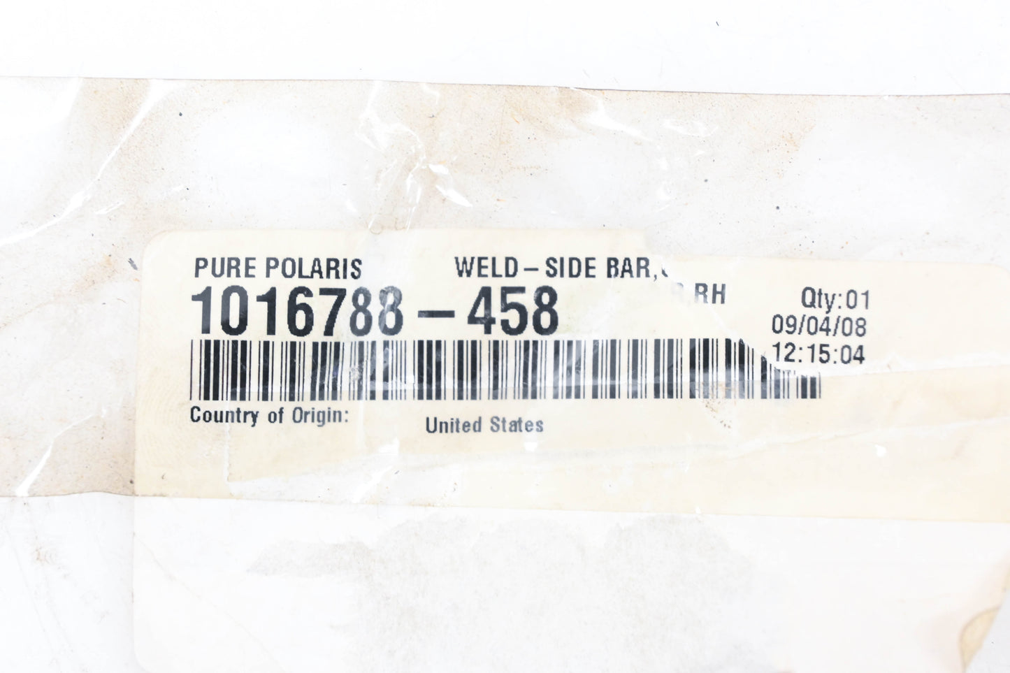 New OEM Polaris 1016788-458 Matte Black Right Upper Side Bar NOS