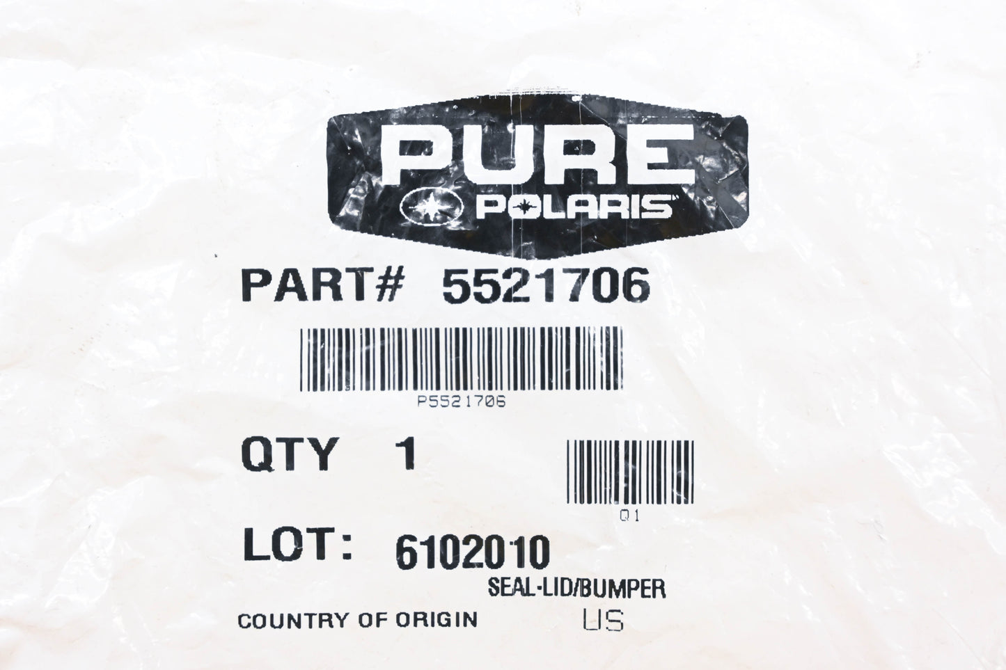 New OEM Polaris 5521706 Bumper / Lid Seal NOS