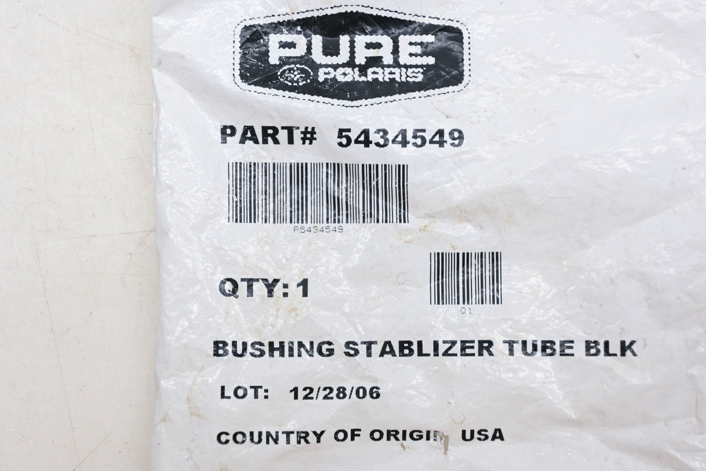 New OEM Polaris 5434549 Black Stabilizer Tube Bushing NOS
