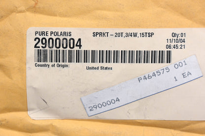 New OEM Polaris 2900004 Sprocket 20T 15T Spline NOS