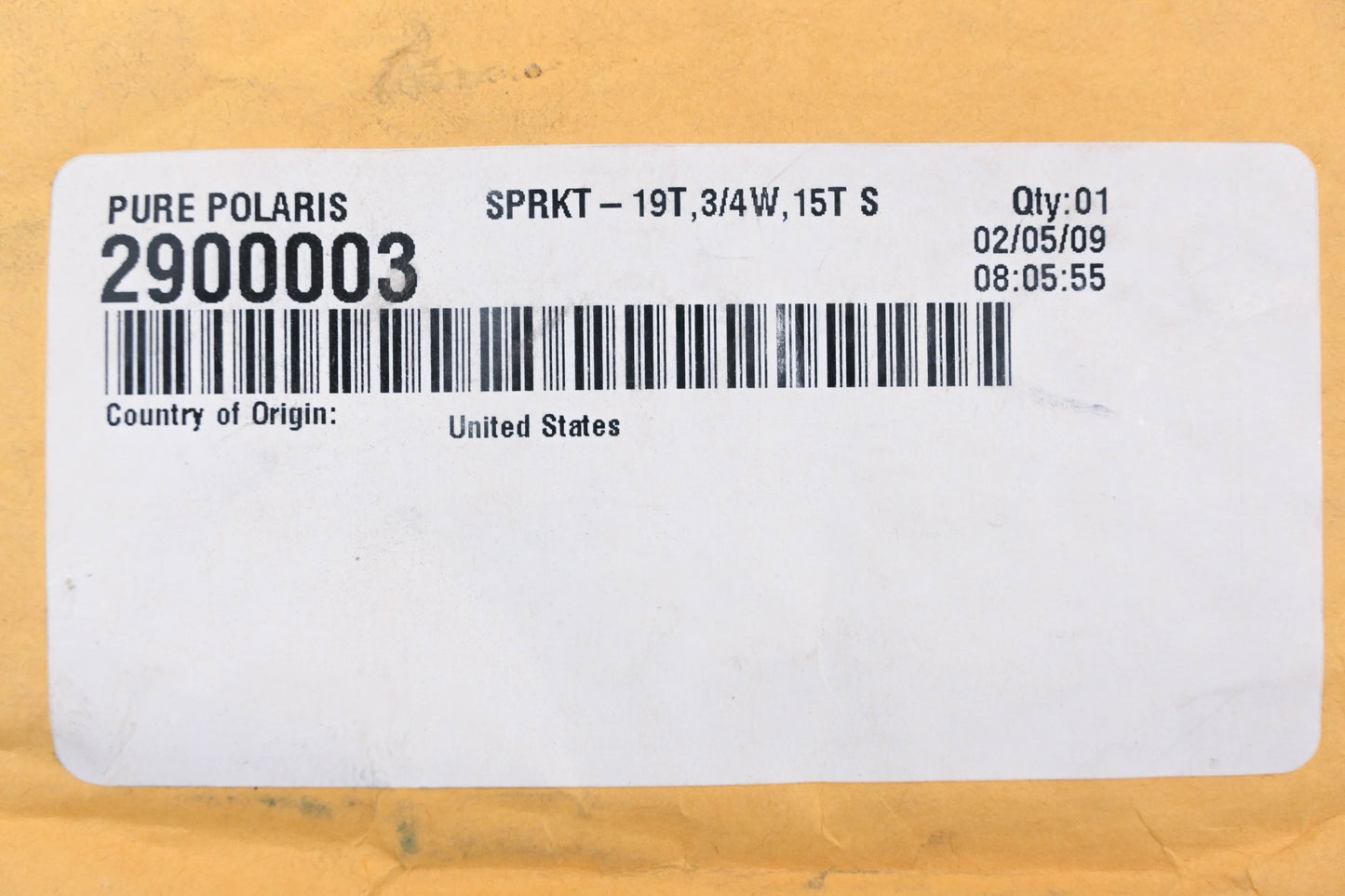 New OEM Polaris 2900003 Sprocket 19T 15T Spline NOS