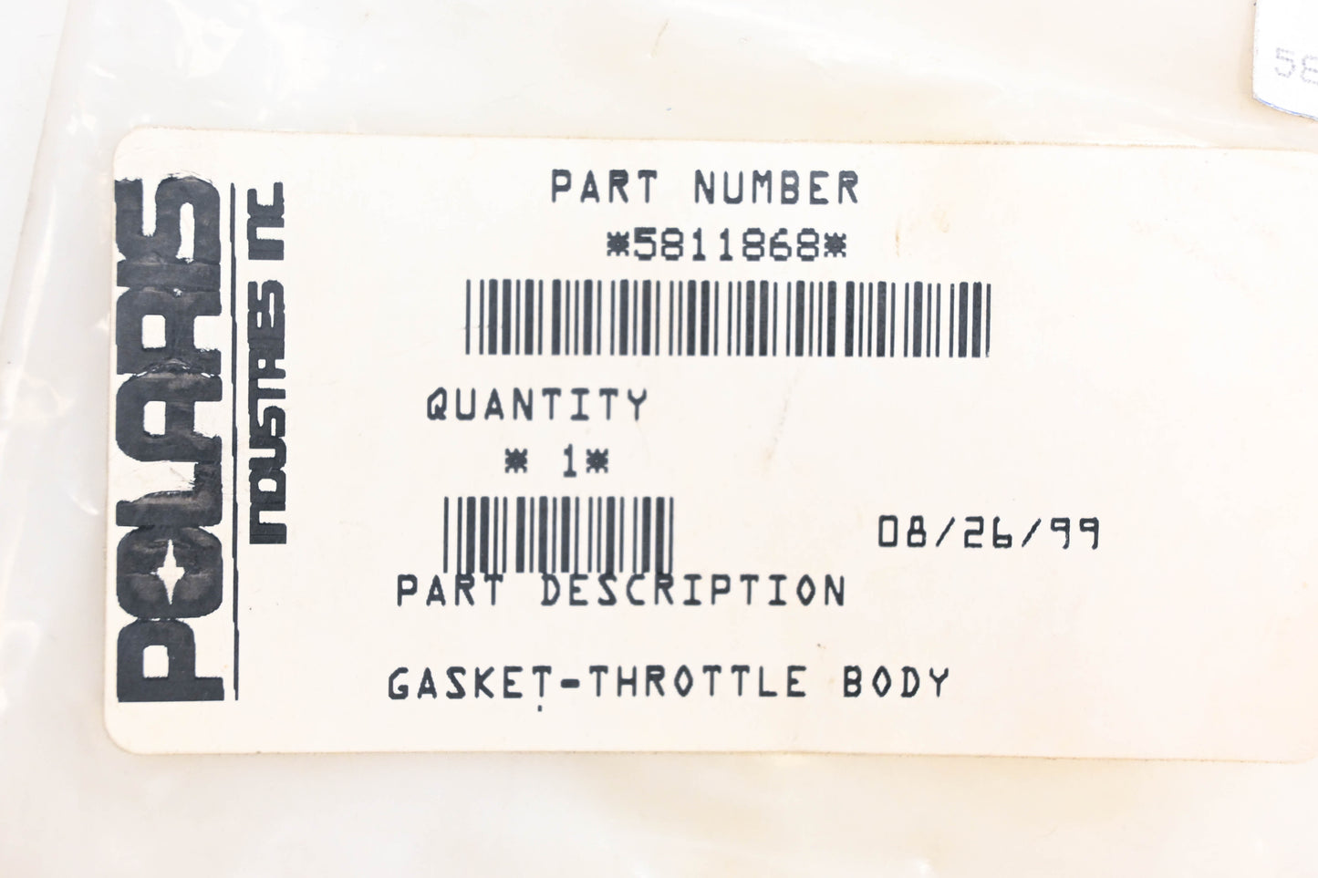 New OEM Polaris 5811868 Throttle Body Adapter Gasket NOS