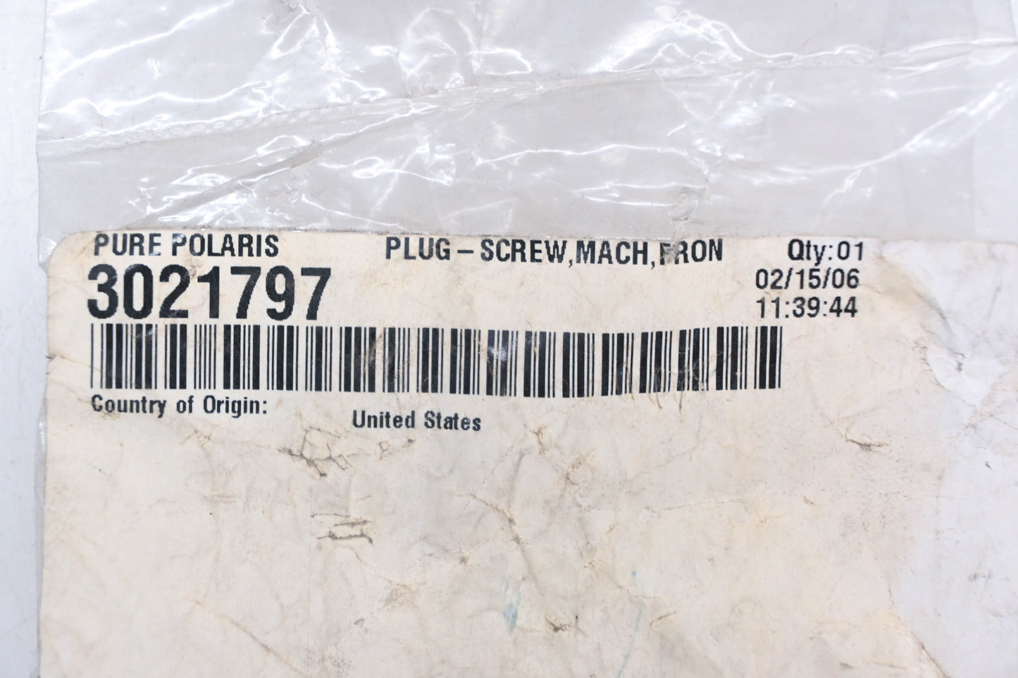 New OEM Polaris 3021797 Front Screw Plug NOS
