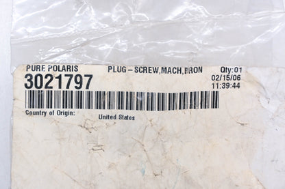New OEM Polaris 3021797 Front Screw Plug NOS