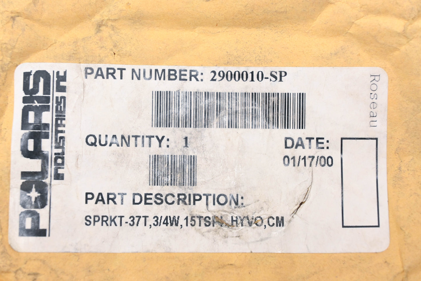 New OEM Polaris 2900010-SP, 2900010 Sprocket 37T 15T Spline NOS