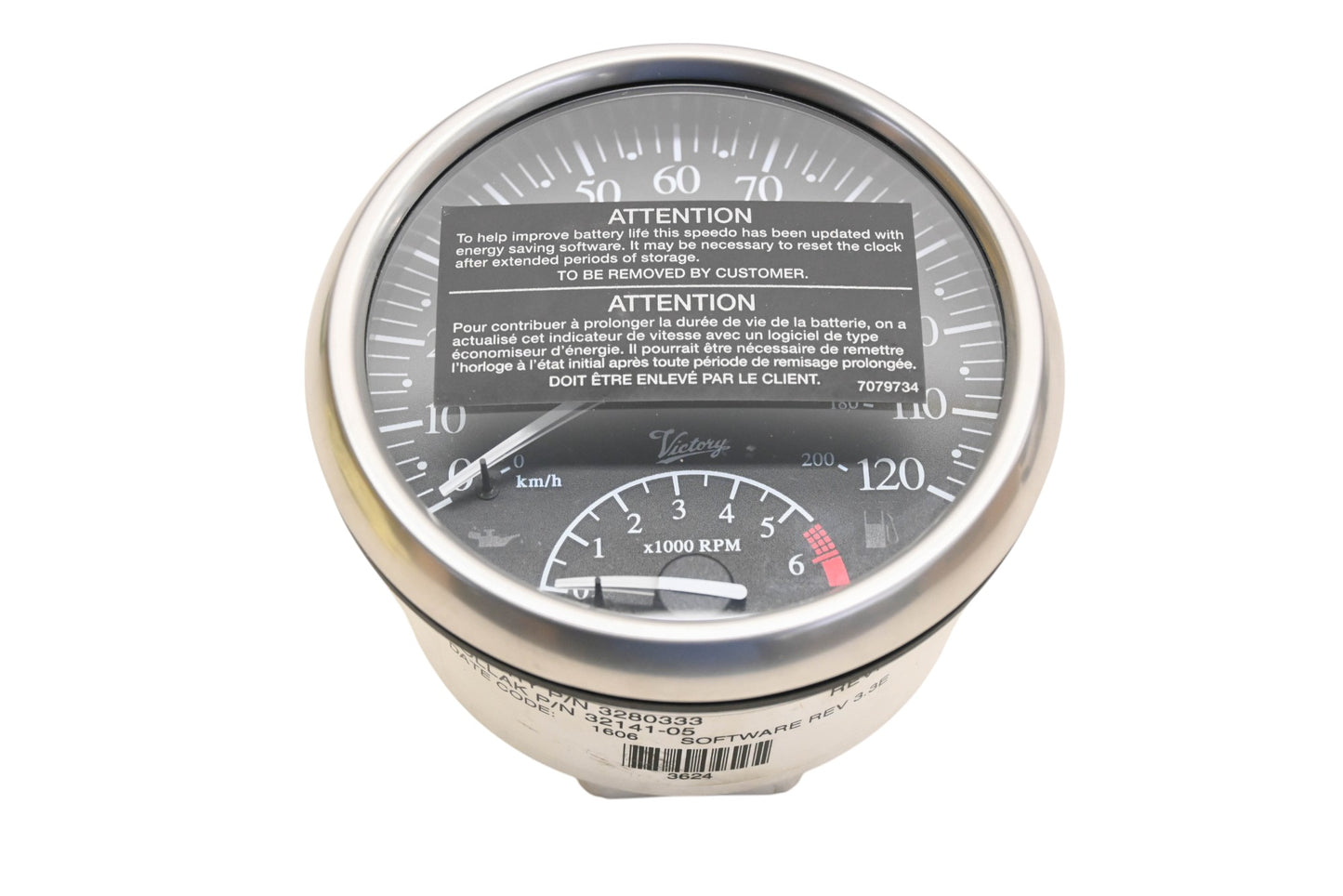 New OEM Polaris 2201994 Victory 120MPH 6000RPM STD Gauge NOS