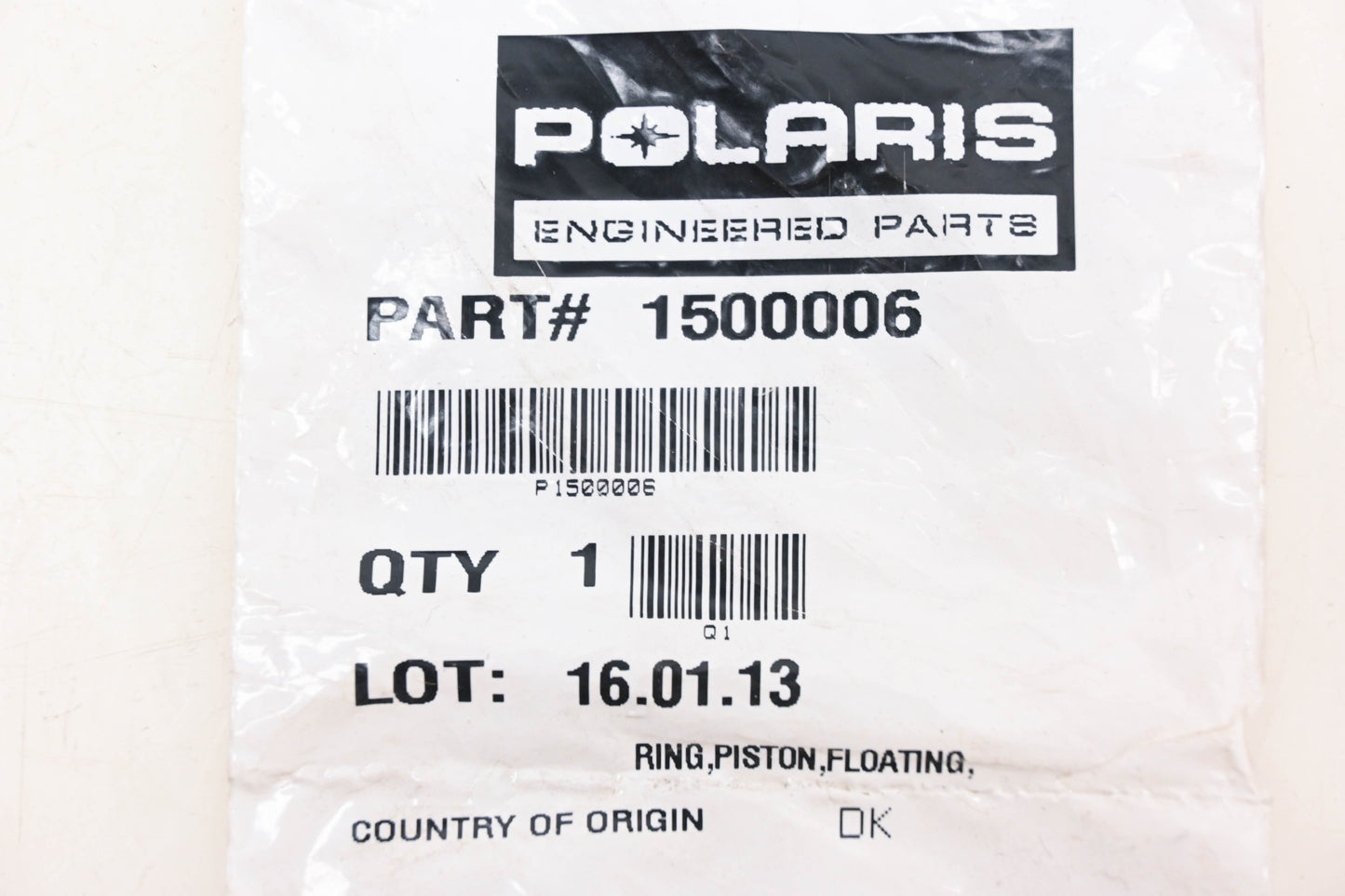 New OEM Polaris 1500006 Floating Piston Ring NOS