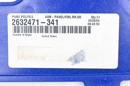 New OEM Polaris 2632471-341 Sonic Blue Right Side Panel NOS