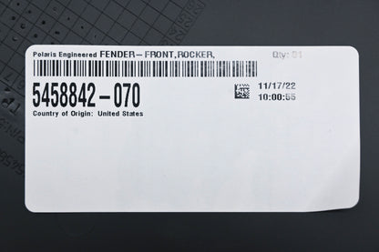 New OEM Polaris 5458842-070 Black Front Left Rocker Fender Panel NOS