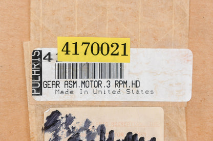 New OEM Polaris 4170021 12VDC 3RPM Meter Gear Motor Assembly NOS