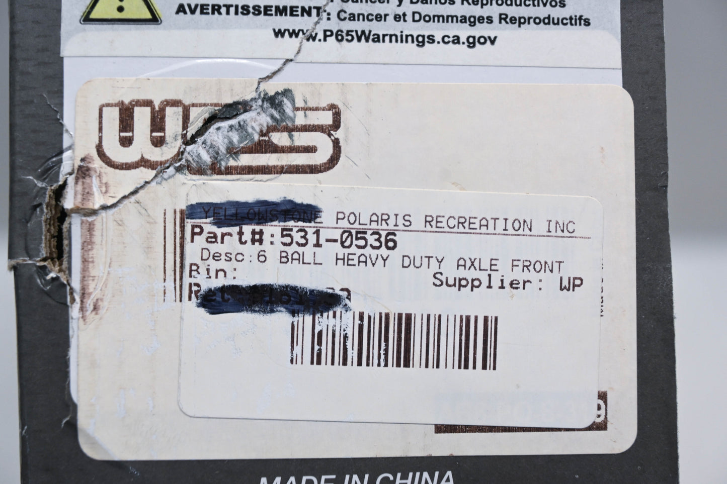 All Balls 531-0536 6-Ball Heavy Duty Axle NOS