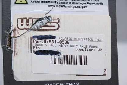 All Balls 531-0536 6-Ball Heavy Duty Axle NOS