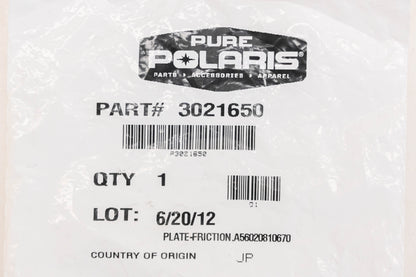 New OEM Polaris 3021650 Friction Plate NOS