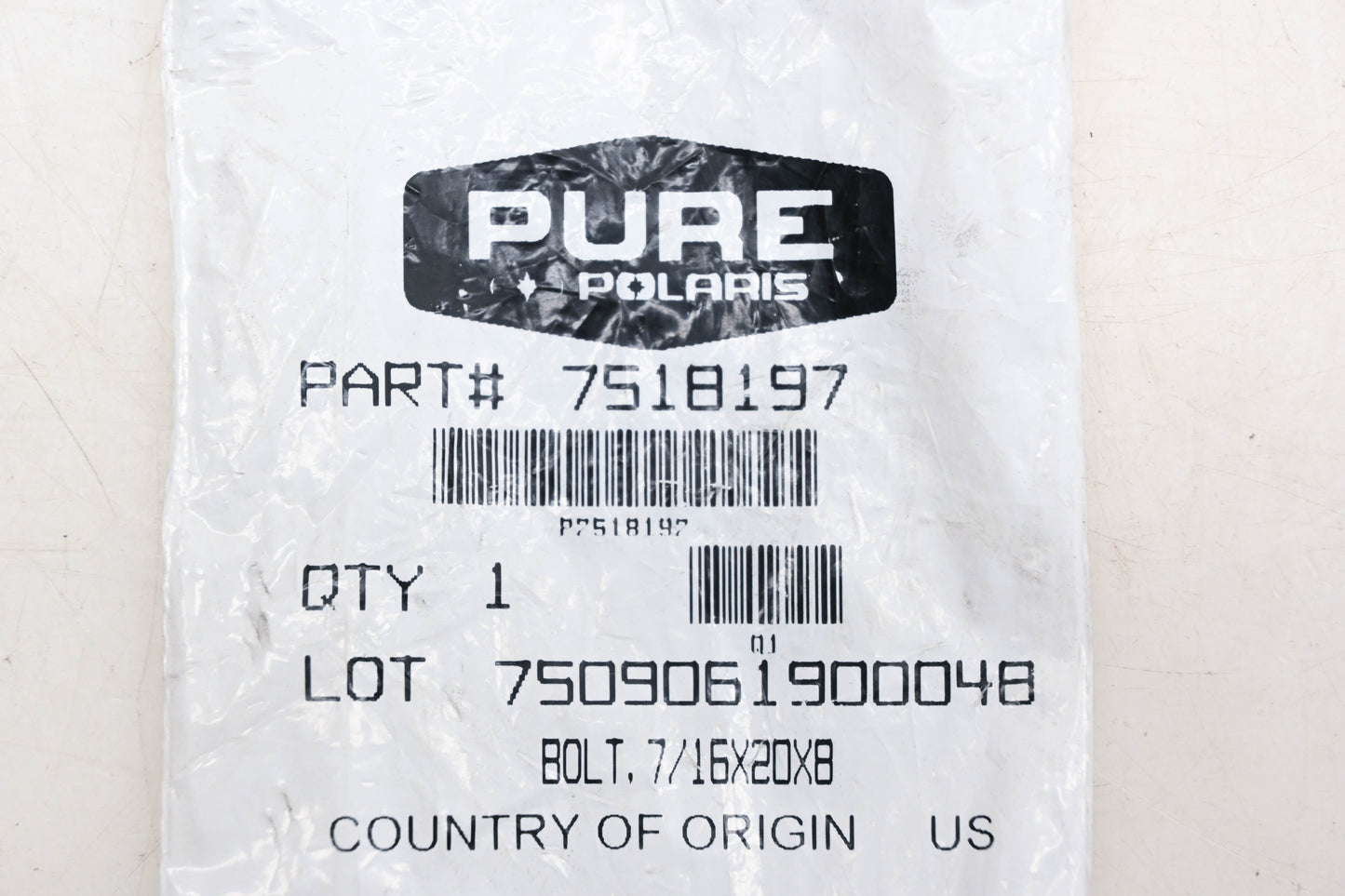 New OEM Polaris 7518197 Primary Clutch Bolt 7/16x20x8 NOS