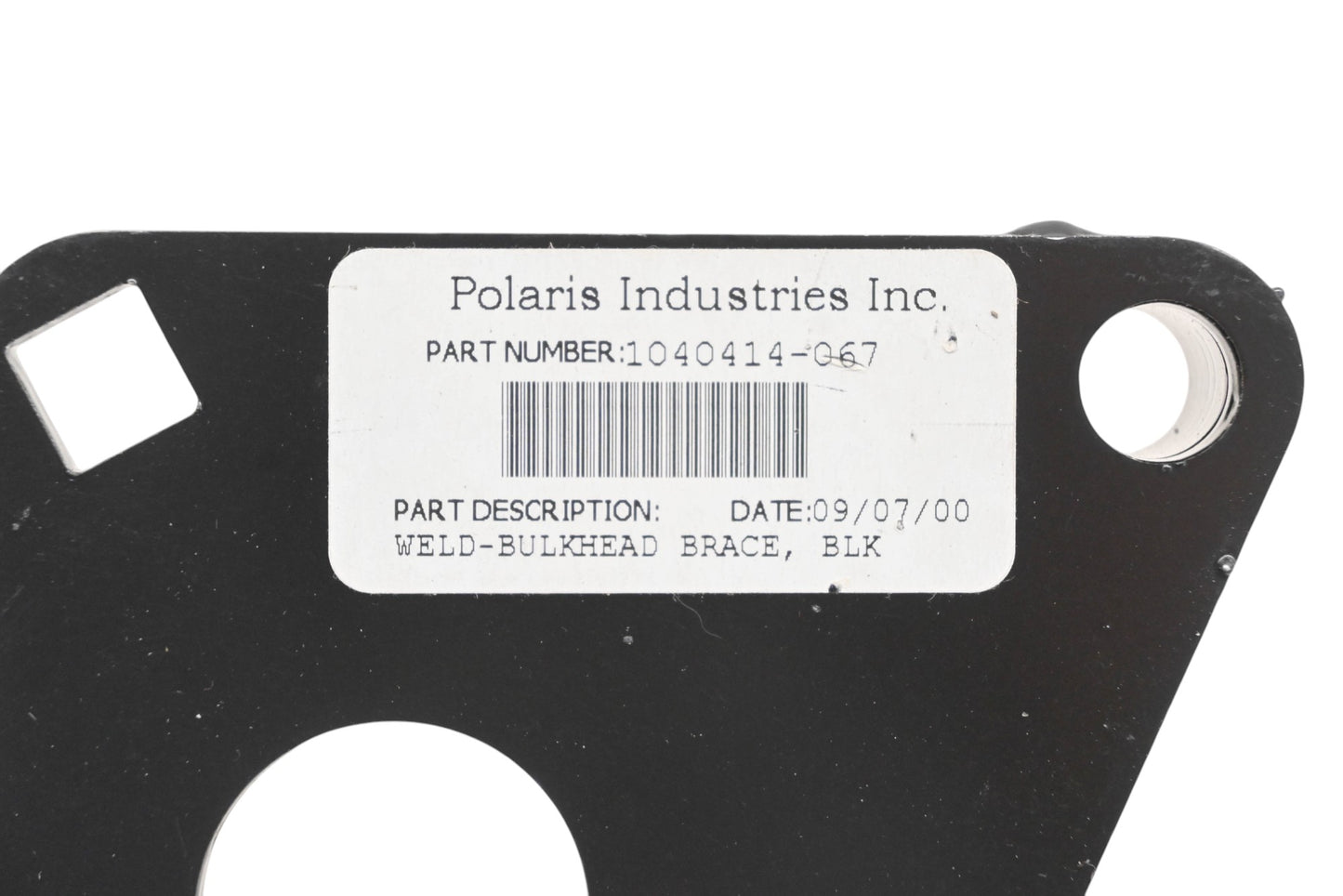 New OEM Polaris 1040414, 1040414-067 Black Transmission Bulkhead Brace NOS