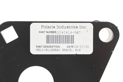 New OEM Polaris 1040414, 1040414-067 Black Transmission Bulkhead Brace NOS