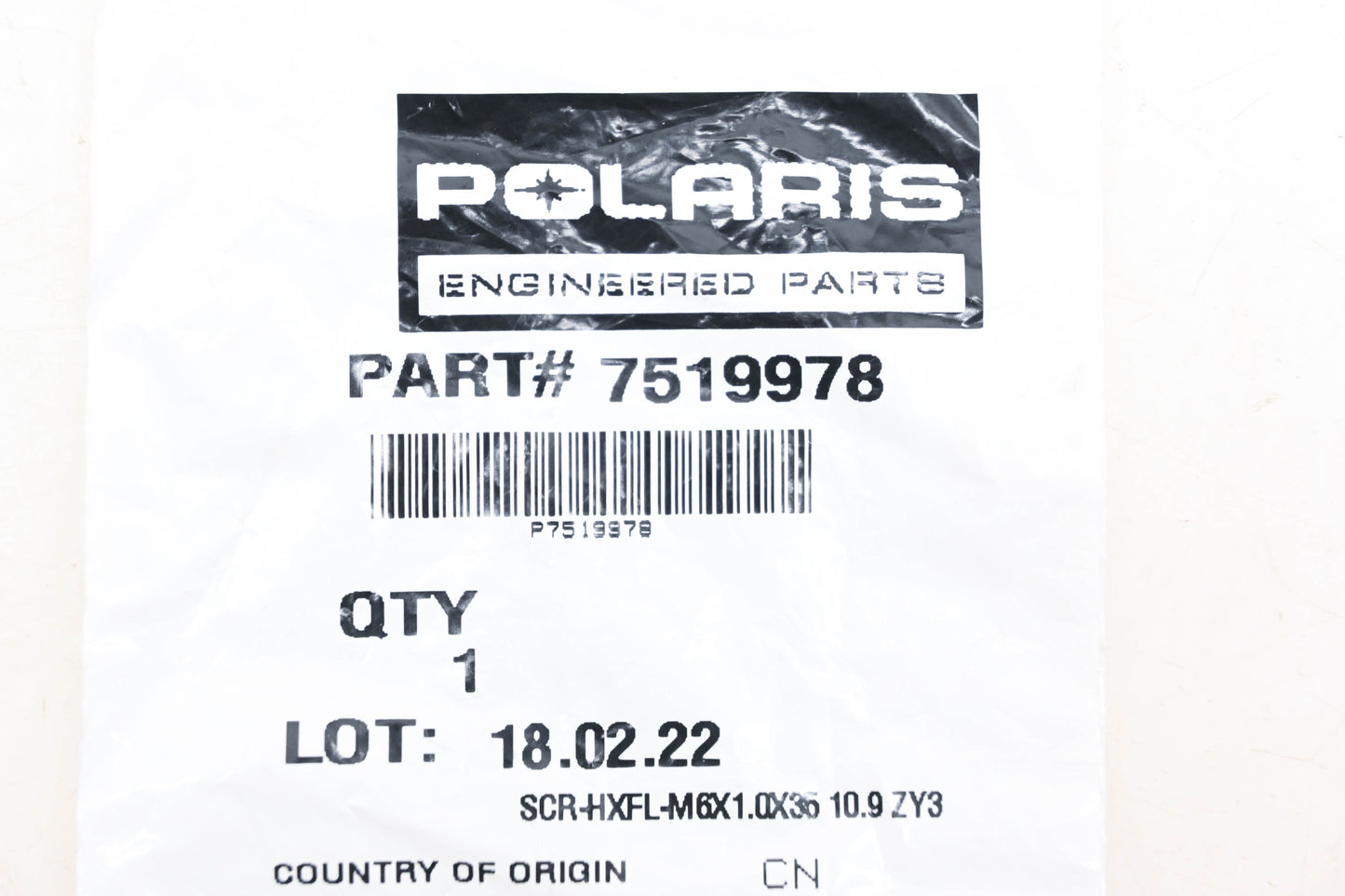 New OEM Polaris 7519978 Hex Flange Screw NOS