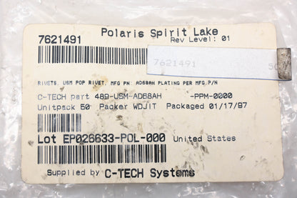 New OEM Polaris 7621491 Rivets Qty 50 NOS