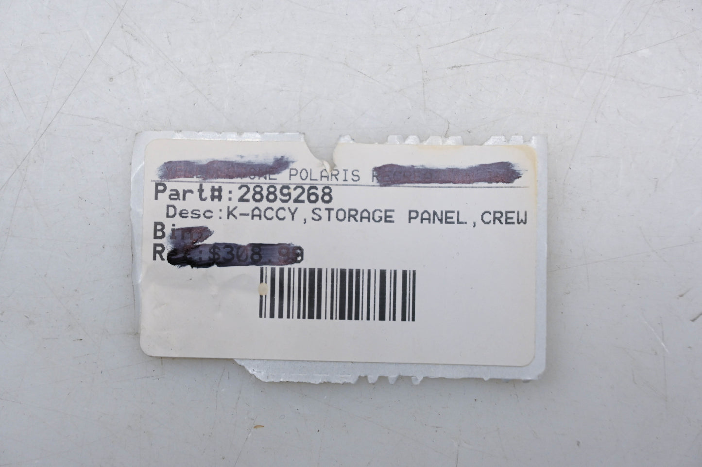 New OEM Polaris 2889268 Black Canvas Crew Storage Panel NOS