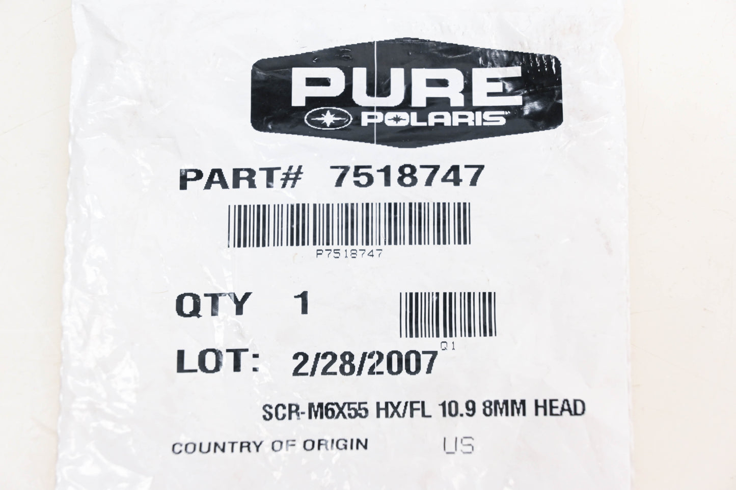 New OEM Polaris 7518747 Hex Flange Screw NOS