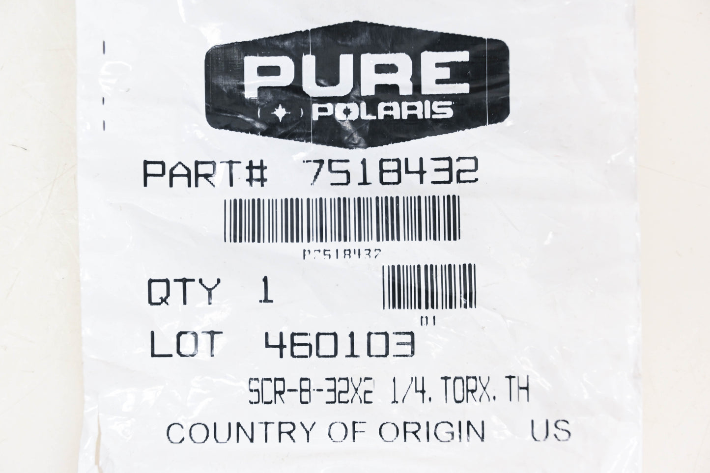 New OEM Polaris 7518432 Torx Screw NOS