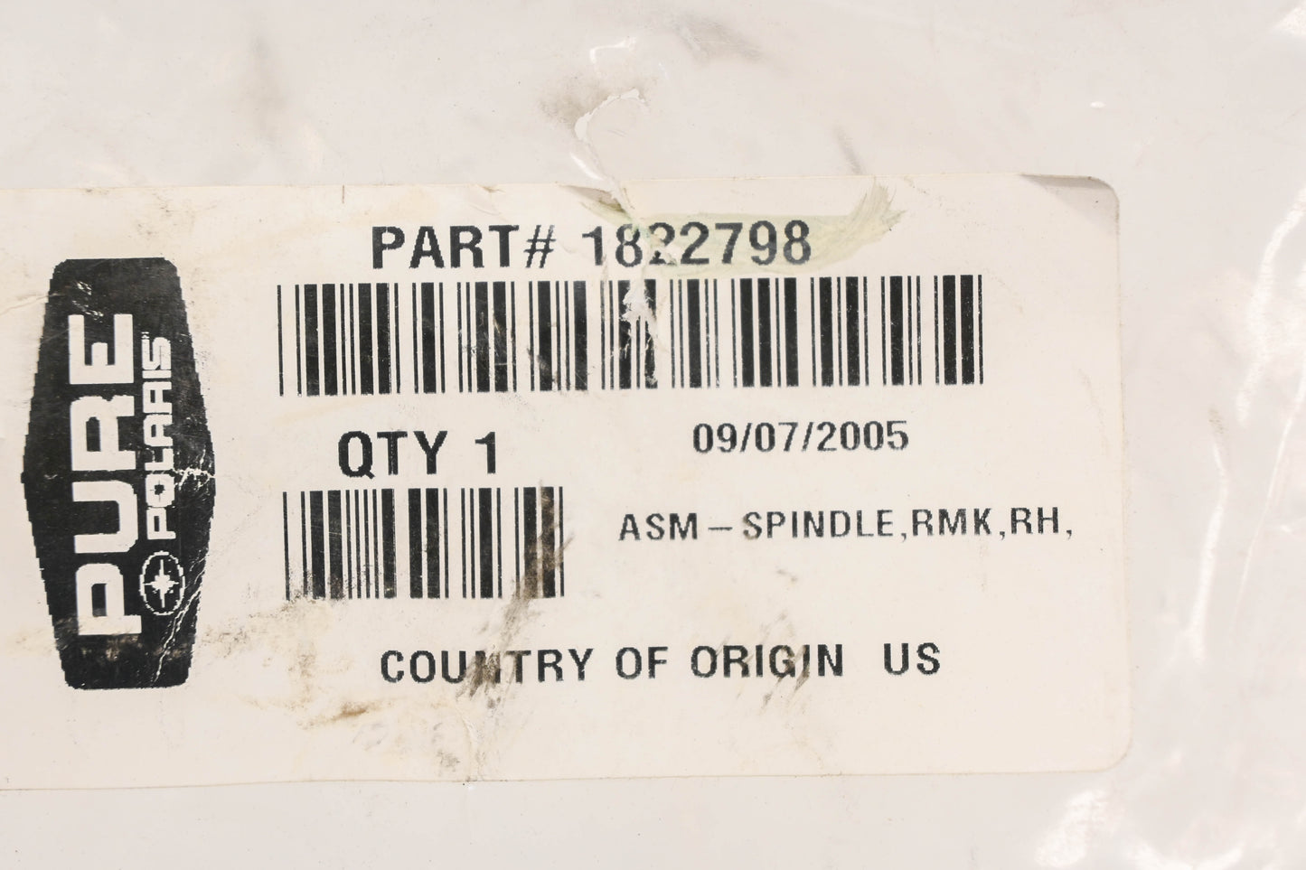New OEM Polaris 1822798 Righthand RMK Spindle Assembly NOS