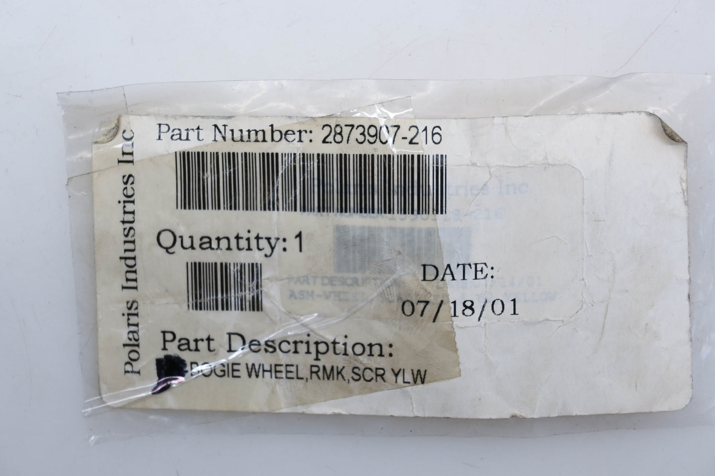 New OEM Polaris 2873907-216 Yellow Bogie Wheel NOS
